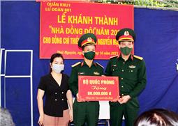 Khánh thành “Nhà đồng đội” tặng Thiếu tá QNQN Nguyễn Mạnh Đức